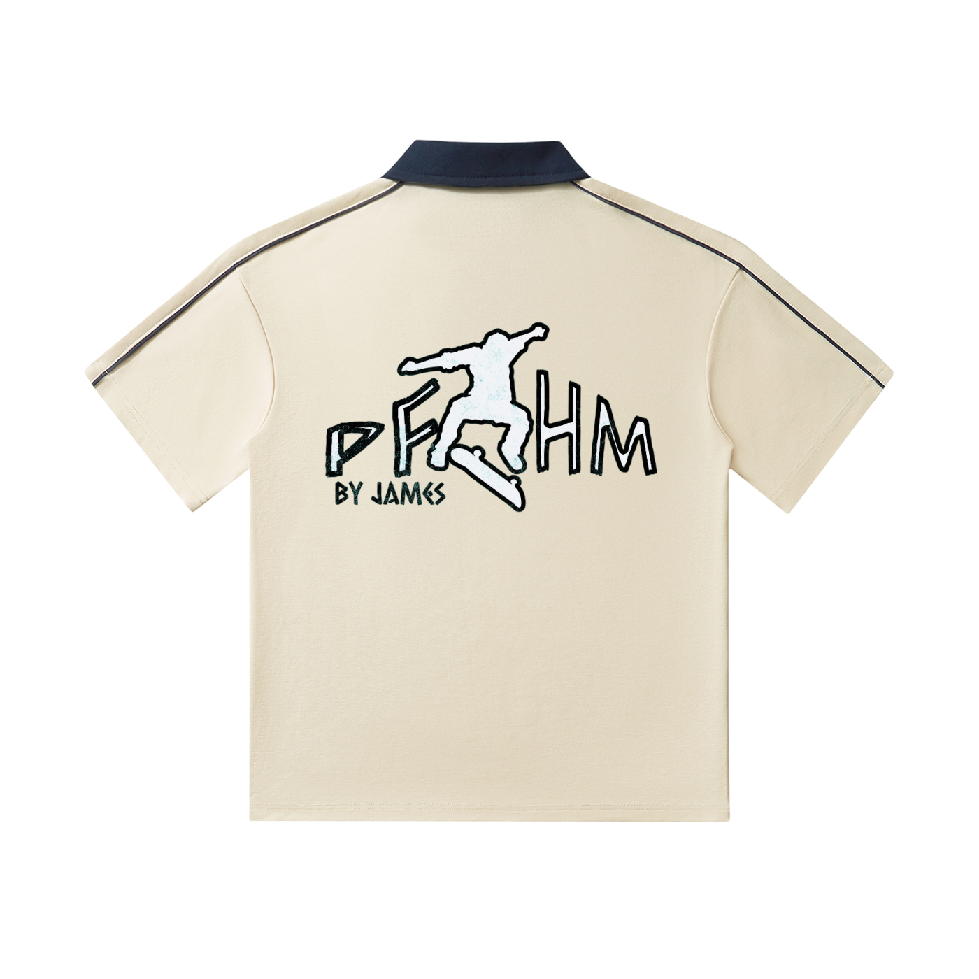 Contrast Collar Short-Sleeve Polo Shirt