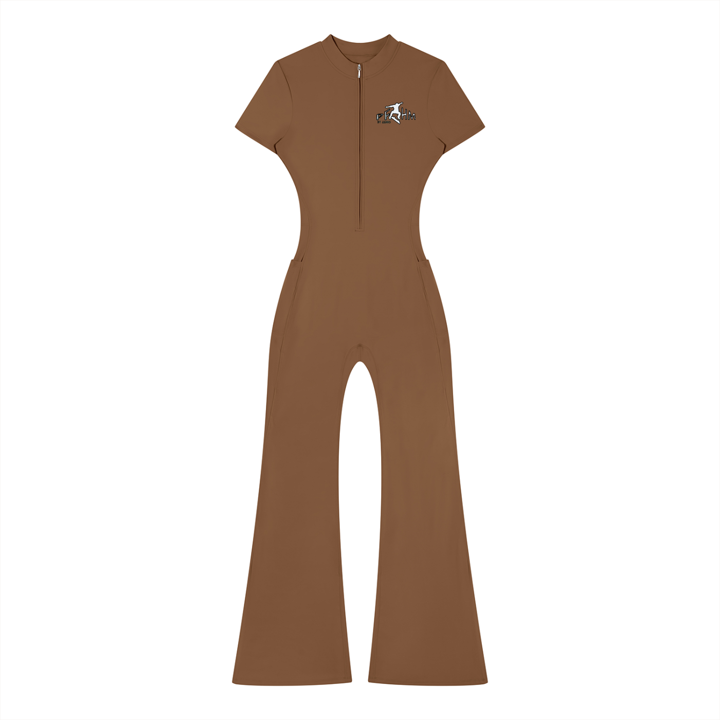 Women’s Tight Flared Leg Quarter-Zip Jumpsuit