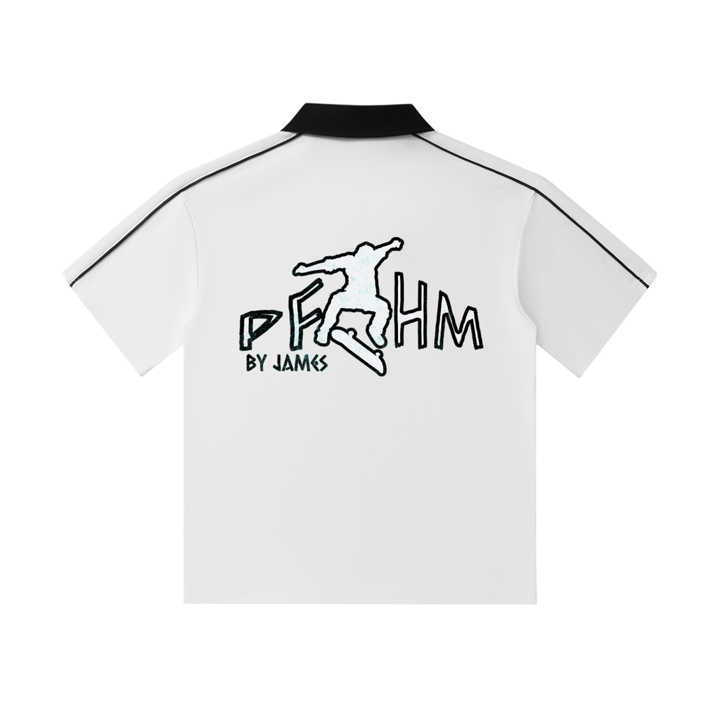 Contrast Collar Short-Sleeve Polo Shirt