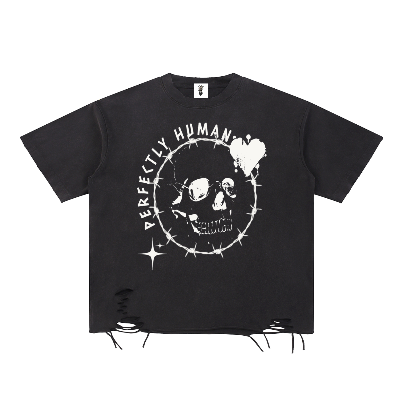 Snow Washed Raw-Hem T-Shirt