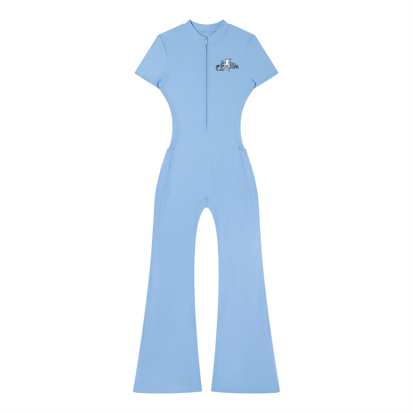 Women’s Tight Flared Leg Quarter-Zip Jumpsuit