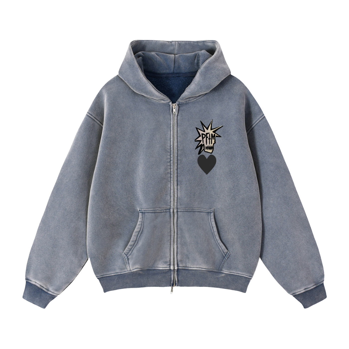 Zip-Through Boxy Fleece Hoodie
